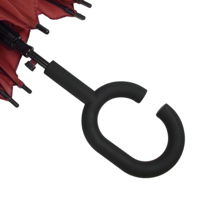 Зонт-трость HALRUM,  полуавтомат, красный, D=105 см, нейлон, пластик