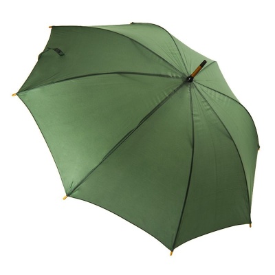 Зонт-трость механический, деревянная ручка, нейлон, D=105, зелёный